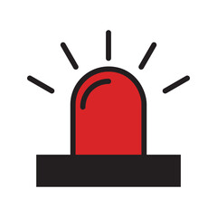 Emergency siren icon in flat style. warning sign, police alarm.icon vector color aris