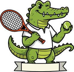 Sporty Crocodile Juggling Tennis Balls with a Confident Grin