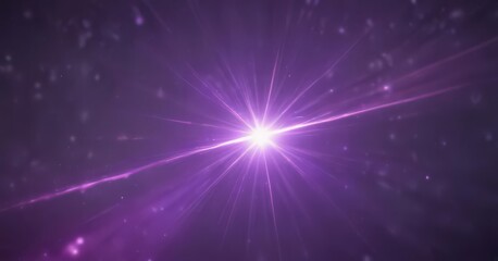 Vibrant purple star lens flare, magical bokeh , beams, ray, astronomy