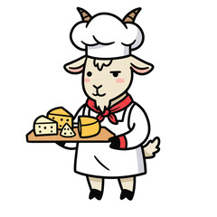 Gourmet Goat A Cheese Connoisseur in Chef’s Attire