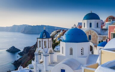 Summer Santorini, Greece, Santorini Churches Sunrise View