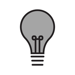 A set of light bulb icons on white background. Idea symbol. Electric lamp, light, innovation, solution, creative thinking, electricity.