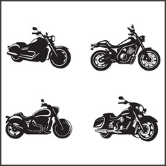 Obraz premium Motor Silhouette Set Clipart