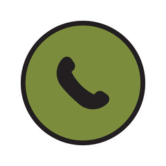 Call icon Flat line illustration Phone call icon. Telephone icon symbol. Vector illustration