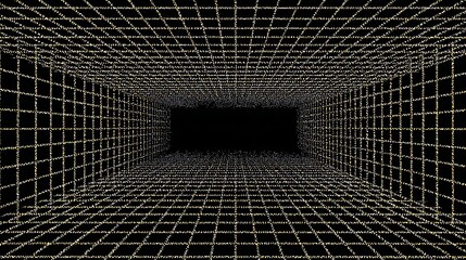 Grid tunnel with perspective