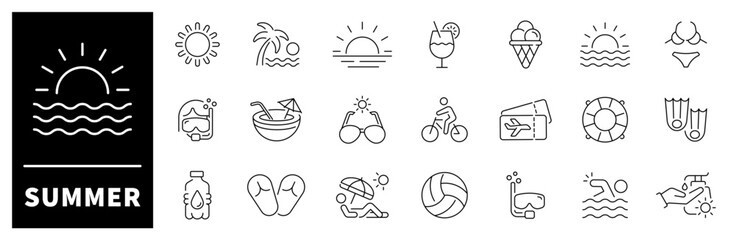 Marketing Icons Set. Marketing vector line icon collection. Content, Search, Strategies, E-commerce, SEO, Marketing related thin line icon collection. Editable stroke