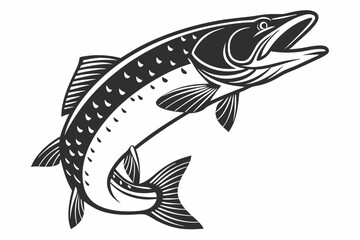 pike sihouette black vector