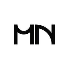 MN monogram logo design letter text name symbol monochrome logotype alphabet character simple logo