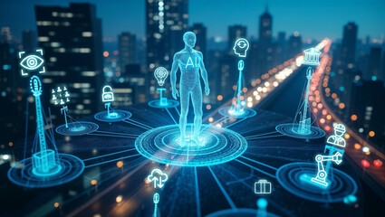 AI and innovation future growth .New technology trends. innovation and technology transform.Process management using artificial intelligence.