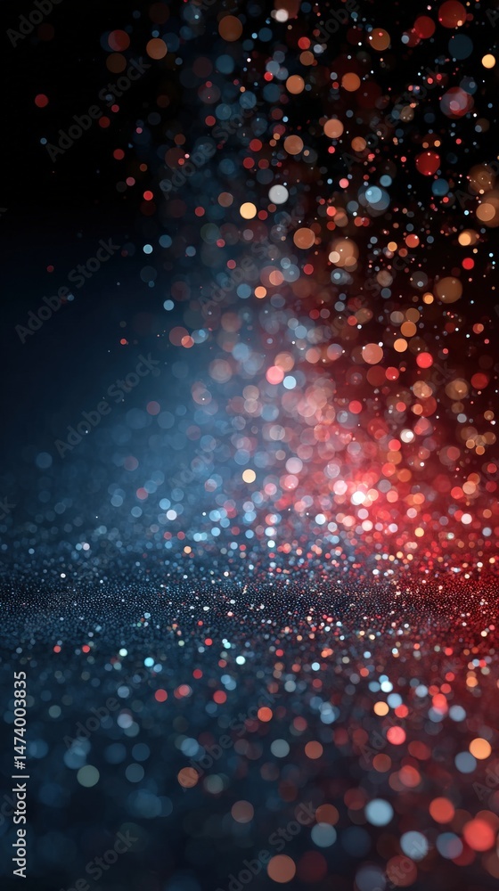 Poster dancing lights of wonder: an enchanting display of sparkling bokeh, where scattered points of light 