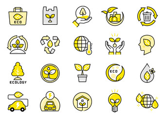 Fototapeta premium エコロジーアイコン09 Hotel Amenities icons