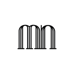 MN monogram logo design letter text name symbol monochrome logotype alphabet character simple logo