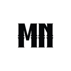 MN monogram logo design letter text name symbol monochrome logotype alphabet character simple logo