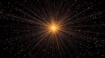 A stunning image of abstract gold starburst on black background.