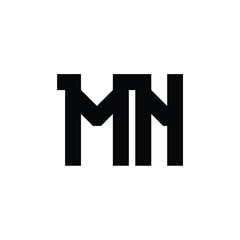 MN monogram logo design letter text name symbol monochrome logotype alphabet character simple logo