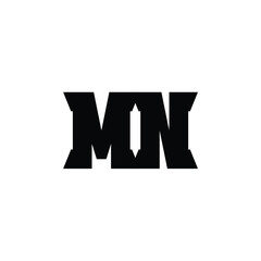 MN monogram logo design letter text name symbol monochrome logotype alphabet character simple logo