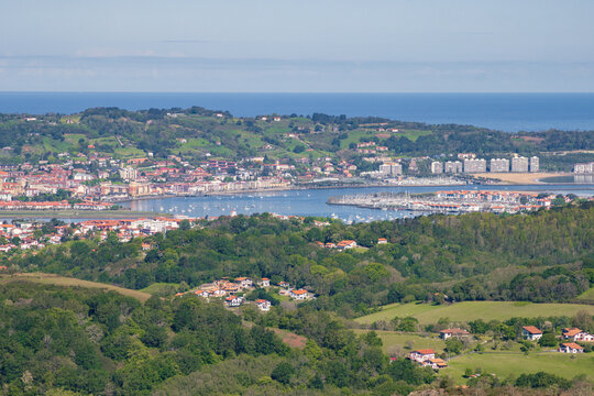 Beautiful view from "Xoldokogaina" mountain in Lapurdi (France)