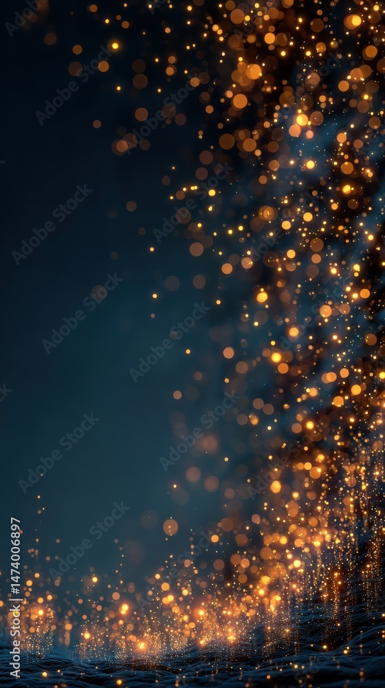 Poster sparkling serenade: this captivating image showcases a mesmerizing display of shimmering particles, 