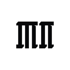 MN monogram logo design letter text name symbol monochrome logotype alphabet character simple logo