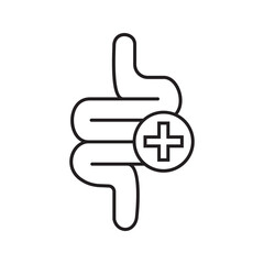 Intestine icon. Bowel symbol. Human anatomy, guts or intestinal tract vector illustration.
