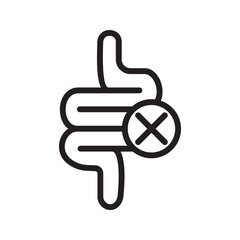 Intestine icon. Bowel symbol. Human anatomy, guts or intestinal tract vector illustration.