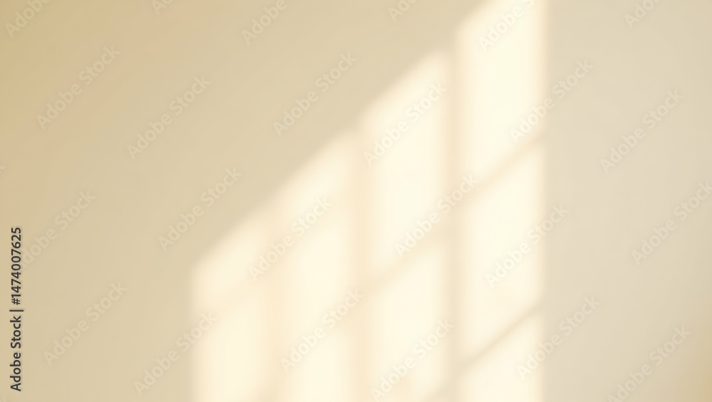 Poster subtle interplay of light and shadow on a creamy beige wall, creating a serene and minimalist aesthe