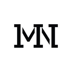 MN monogram logo design letter text name symbol monochrome logotype alphabet character simple logo