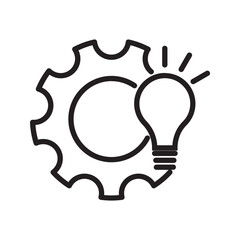 light bulb icon on white background. Idea symbol. Electric lamp, light, innovation, solution, creative thinking, electricity.
