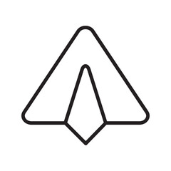 Paper airplane vector sketch icon isolated on background. Simple icon with various styles