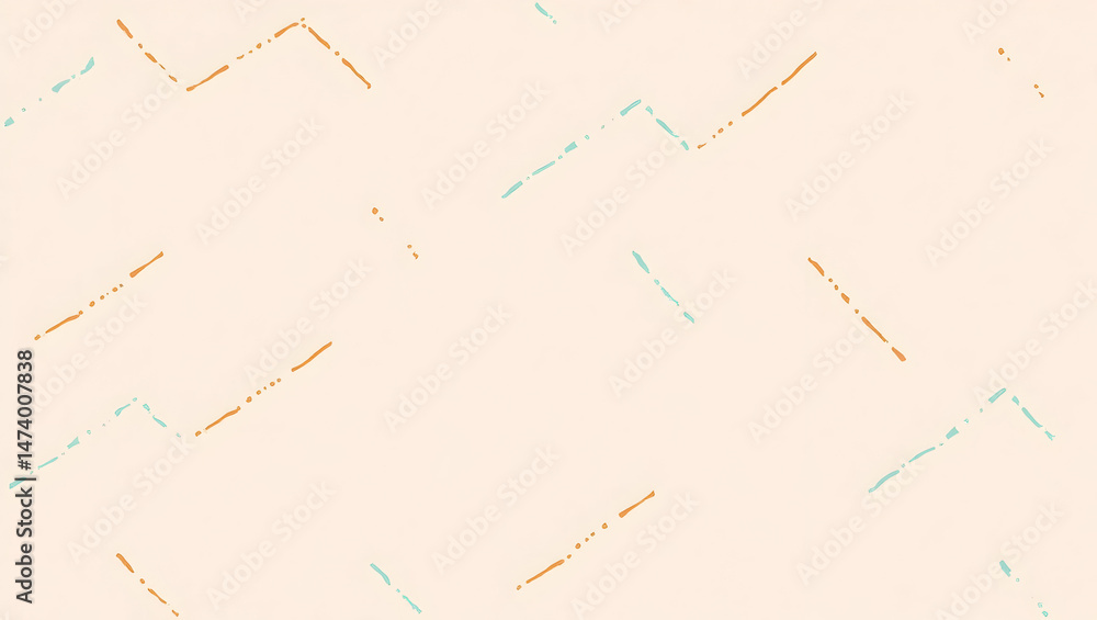 Poster subtle zigzag pattern with salmon and aqua accents, creating a gentle rhythmic flow and a visually a