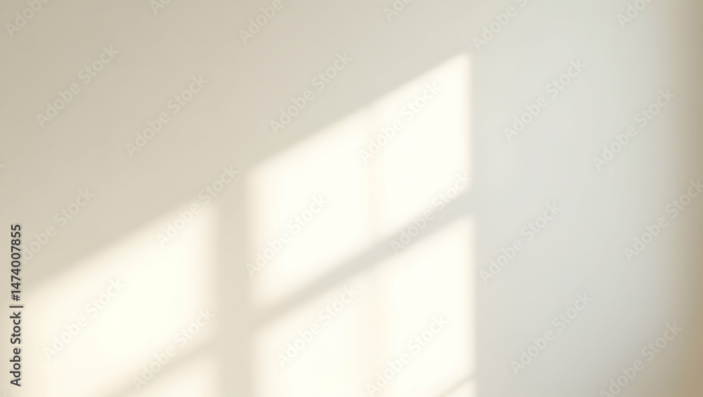 Poster subtle window shadow with gradient-like diffusion creating a calming atmosphere, perfect for minimal