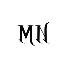 MN monogram logo design letter text name symbol monochrome logotype alphabet character simple logo