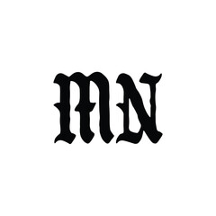 MN monogram logo design letter text name symbol monochrome logotype alphabet character simple logo
