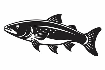 trout sihouette black vector