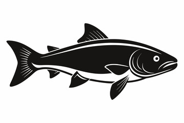 trout sihouette black vector