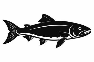 trout sihouette black vector
