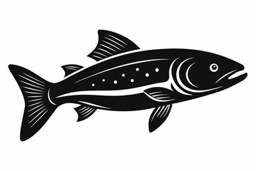 Fototapeta premium trout sihouette black vector