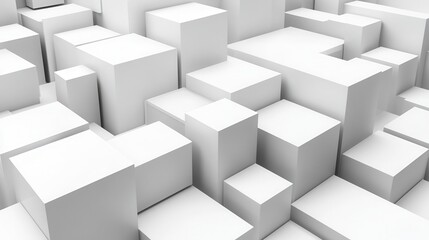 Obraz premium Abstract geometric pattern of interlocking white cubes
