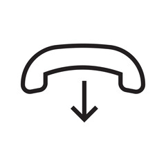 Phone icon vector. iphone incoming call Telephone icon symbol isolated. Call icon simple black line