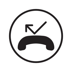 Phone icon vector. iphone incoming call Telephone icon symbol isolated. Call icon simple black line