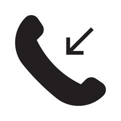 Phone icon vector. iphone incoming call Telephone icon symbol isolated. Call icon simple black line