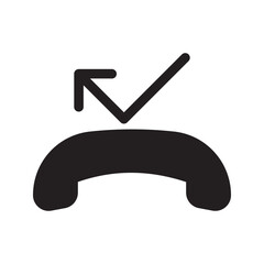 Phone icon vector. iphone incoming call Telephone icon symbol isolated. Call icon simple black line