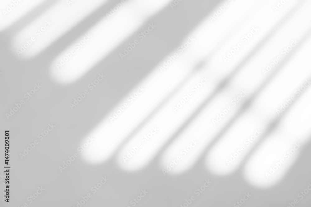 Aufkleber shadow overlay on white background,blurred window shadow and sunlight reflection on wall,abstract ba