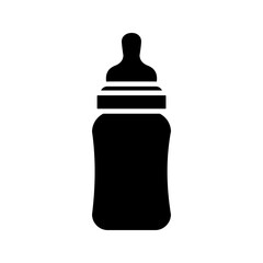 Baby milk bottle doodle hand drawn icon. Outline drawing baby milk bottle line clipart symbol. simple white background