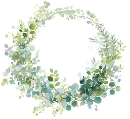 Fototapeta premium A wreath composed of leaves, used as a design element for wedding celebrations, home decoration, gift wrapping, and invitation cards.