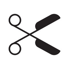 Scissors icon. Simple silhouette of open scissors.