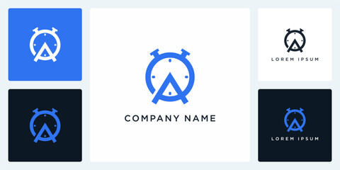 Unique stopwatch with letter A logo