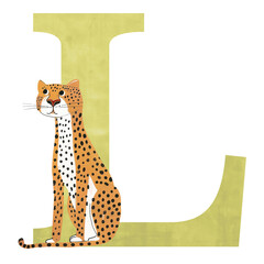 Obraz premium Letter L png animal character alphabet, transparent background