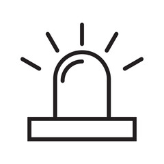 Alarm siren icon. Emergency siren icon. Siren ambulance or police icon, simple icon with white background