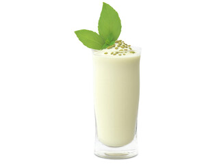 Lassi in a Glass A traditional yogurt-based drink, lassi, served in a clear glass. The pale yellow or white drink